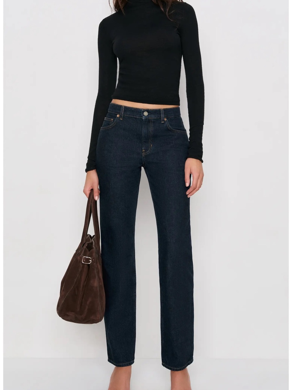 Reformation Greer Mid Rise Straight Leg Short Jeans